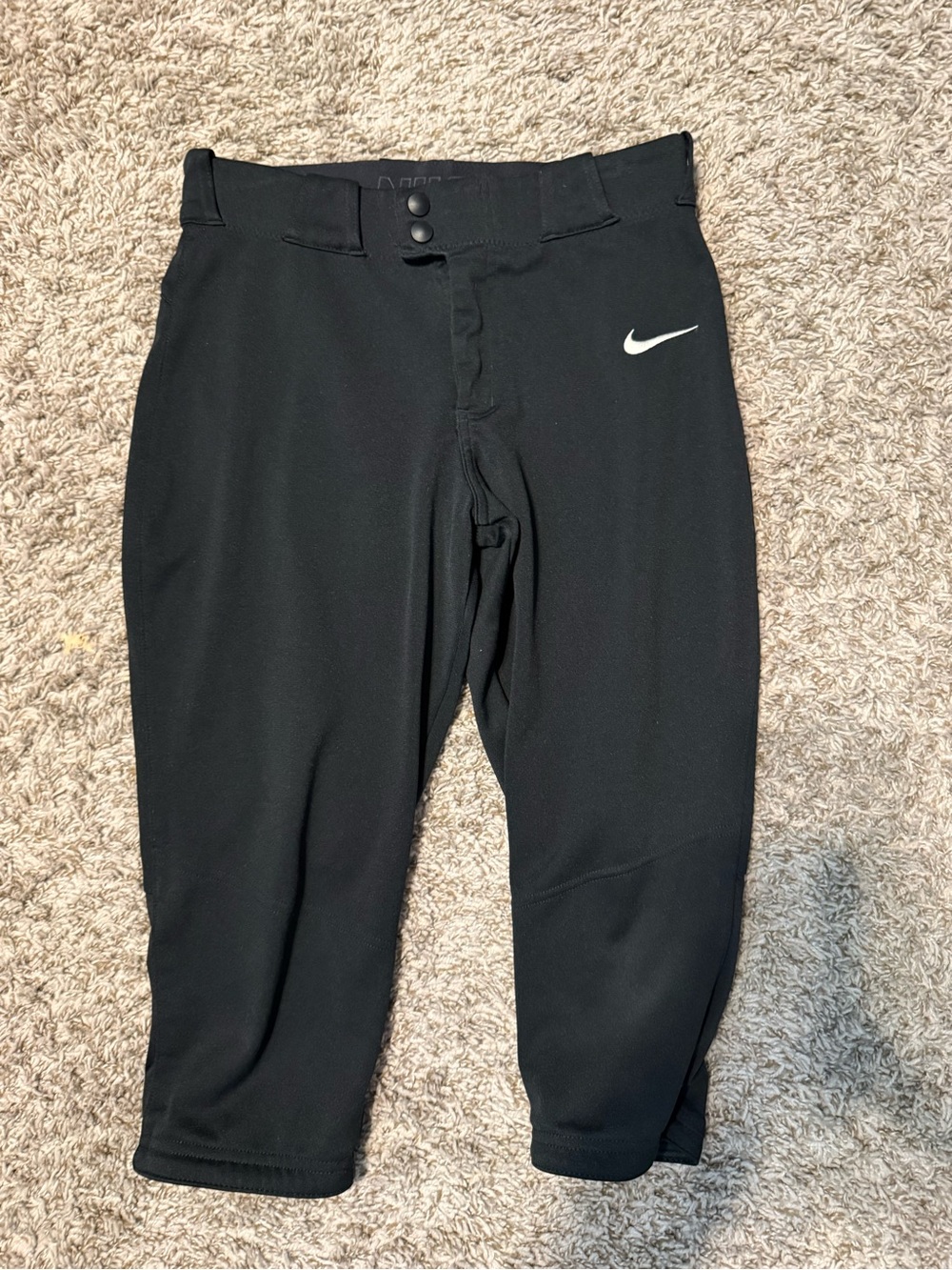 Nike Black Softball Athletic Jogger Pants with White Swoosh